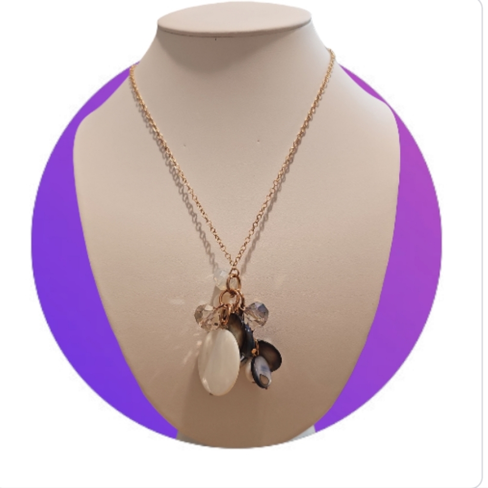 Vintage Rare Native Gems, Mother of Pearls & Crystals Pendant Necklace. - Picture 2 of 5